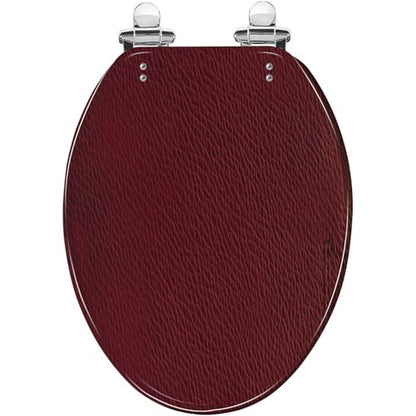 Elongated Resin Toilet Seat, Quietly Close Quick Release Hinges Cover | Toilet Lid Cover Easy to Clean and Install, Red Patterned Leather Heavy Duty Toilet Seat - color: pattern5, size: V-shape