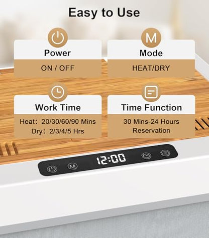 Towel Warmer, 35L Folding Hot Towel Warmer for Bathroom, Heating & Drying Modes, Timer Function, LED Display, Built-in Hooks, Fits Up to Two 70"X80" Oversized Towels, Large Blankets, Bathrobes