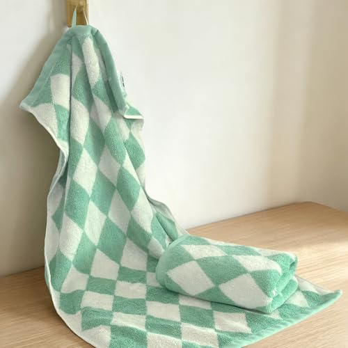 VOOVA & MOVAS 2-Pack Diamond Hand Towels,68% Rayon from Bamboo, 32% Cotton,32x16 Inches,Soft Absorbent Fluffy Decorative Towels for Bathroom Hotel,Mint - color: Mint Diamond
