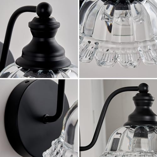 XIEDUN Vanity Light Black Wall Sconces Farmhouse Bathroom Sconces - color: Black, size: 1 Light