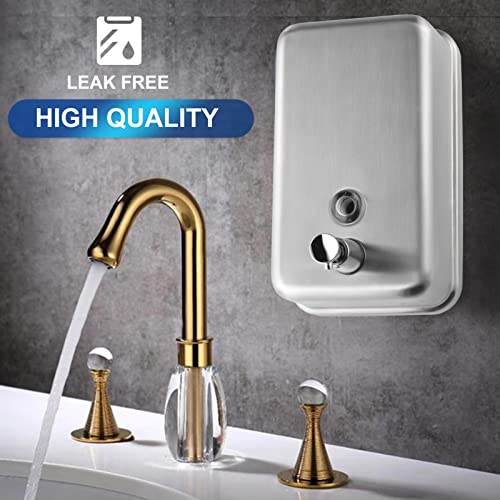 Commercial Soap Dispenser Wall Mount Stainless Steel, Vertical | Rust-Proof Lining and Anti-Leak Pump Liquid Hand 1100ml / 37oz. - size: Vertical