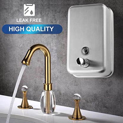 Commercial Soap Dispenser Wall Mount Stainless Steel, Vertical | Rust-Proof Lining and Anti-Leak Pump Liquid Hand 1100ml / 37oz. - size: Vertical