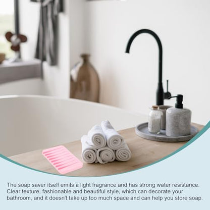 uxcell 2 Pcs Self Draining Silicone Soap Dishes, Soap Tray with Drainage for Bathroom Shower Kitchen Sink, 4.5" x 3.1" x 0.4", Light Pink - color: Light Pink