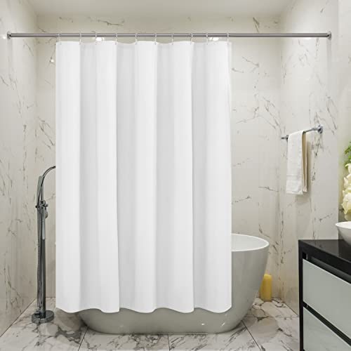 Embossed Microfiber Stall Shower Curtain Liner 60 x 72 inches, Soft Fabric Shower Curtain Washable and Water Repellent,60x72, White - color: White, size: 60"W x 72"L (Pack of 1)