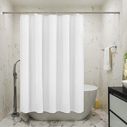 Embossed Microfiber Stall Shower Curtain Liner 60 x 72 inches, Soft Fabric Shower Curtain Washable and Water Repellent,60x72, White - color: White, size: 60"W x 72"L (Pack of 1)