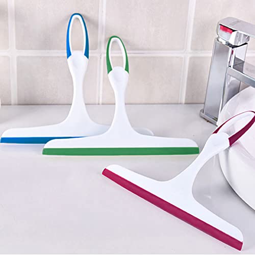 Hand Held Rubber Glass Shower Squeegee with Hanging Hole for Glass Door, Car Windows - Multifunctional Tool [3-Pack] - color: Multia