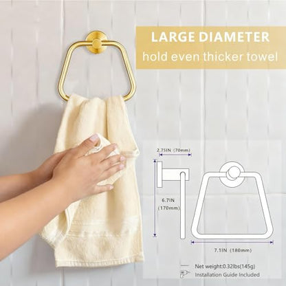 Bath Towel Ring, Bathroom Hardware Towel Holder, Gold Towel Ring for Bathroom, Modern Trapezoid Wall Mounted Towel Hanger, 304 Stainless Steel (Gold) - color: Gold