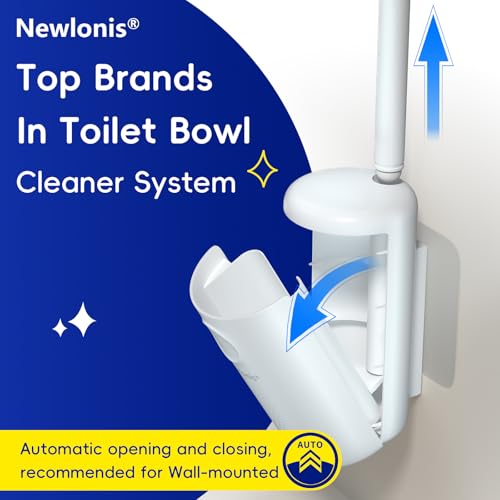 Newlonis® Disposable Toilet Bowl Brush, 32 Scented Refills, Wall-Mounted | Toilet Bowl Cleaner Wand, Touch-Free - color: 1+32 Refills