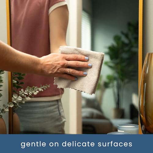 S&T INC. Microfiber Cleaning Cloth, 50 Pack, 11.8" x 11.8", Beige | Storage Box Included, Edgeless Cleaning Cloth for Home and Car, Reusable and Multi-Purpose Cleaning Rags, Machine Washable - color: Beige
