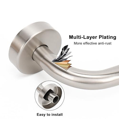NearMoon S Shaped Shower Head Riser Arm, Shower Extender Arm with Flange, Standard 1/2" Connection- Bathroom Accessory (8 Inch, Brushed Nickel) - color: Brushed Nickel, style: 8 Inch