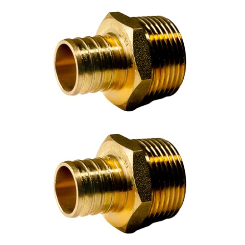 2 Pack XFITTING 1 inch Pex x 1 inch Male NPT Adapter, 1" Pex MNPT - size: 1" Pex x 1" Male