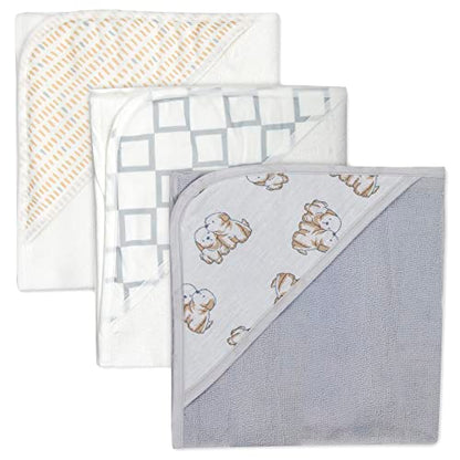 Hooded Baby Bath Towel and Washcloth 6 Piece Set for Newborns Infants & Toddlers, Boys & Girls Baby Hooded Towels (Puppies & Patterns) - color: Puppies & Patterns