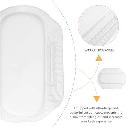 Non-Slip PVC Foam Bath Pillow with Strong Suction Cups for Neck and Back Support Ergonomic Curved Tub Cushion Recyclable Material Suitable for Bathtubs for Spa and Relaxation