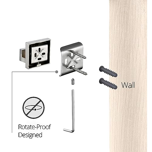 BAGNOLUX Bathroom Hardware Set 4 Pieces, Bath Towel Holder Set SUS304 Stainless Steel, Towel Bar Rack Set for Wall Mounted, Square Bathroom Accessories Set Fixture Heavy Duty Brushed Nickel - color: Brushed Nickel