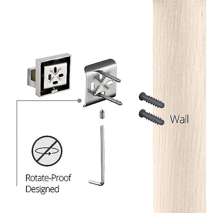 BAGNOLUX Bathroom Hardware Set 4 Pieces, Bath Towel Holder Set SUS304 Stainless Steel, Towel Bar Rack Set for Wall Mounted, Square Bathroom Accessories Set Fixture Heavy Duty Brushed Nickel - color: Brushed Nickel
