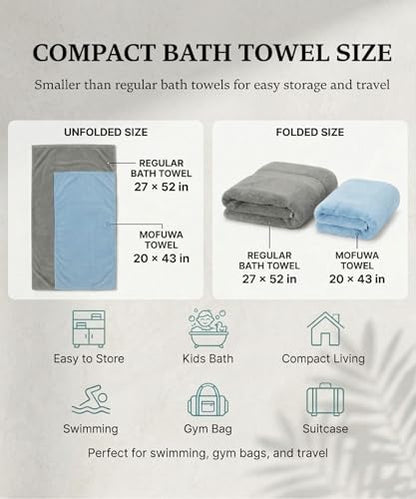 Hyaluronic Acid Bath Towels, Set of 4, Microfiber (Color Mix 3) - color: Color Mix 3