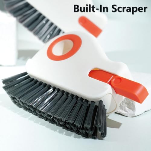 Window Track Cleaning Brush, 2-in-1 Grout Cleaning Tool with Handle & Stiff Bristles, Ideal for Sliding Door Tracks, Window Sills and Narrow Gaps