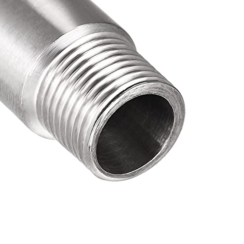 uxcell Shower Head Extension Arm Stainless Steel 1/2PT Male to 1/2PT Female Thread 50mm Length Cast Pipe Fitting Coupler 2Pcs - size: 50mm