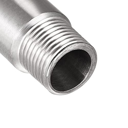 uxcell Shower Head Extension Arm Stainless Steel 1/2PT Male to 1/2PT Female Thread 50mm Length Cast Pipe Fitting Coupler 2Pcs - size: 50mm
