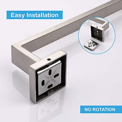 TASTOS Premium Stainless Steel Hand Towel Holder, Square Hand Towel Ring Heavy Duty Wall Mounted Modern Hand Towel Bar for Bathroom Kitchen, Brushed Nickel - color: Brushed Nickel