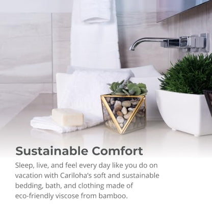 Cariloha Hand Towel - Extra-Smooth and Soft - Onyx - 16" x 30" | Plush, Quick-Dry Towels, Turkish Cotton, Bamboo Viscose Blend, Highly Absorbent Bathroom Hand Towels, Odor Resistant - color: Onyx