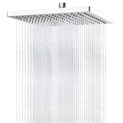 Hibbent cUPC Certified Metal High Pressure 12'' Rain Shower Head, Chrome | Thickness Showerhead, Square Large Bathroom Rainfall Shower Head, Adjustable Brass Ball Joint, Waterfall Full Body Coverage - color: Chrome, style: Square 12''