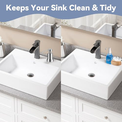 Foaming Soap Dispenser for Kitchen Sink and Bathroom Countertop: Built in Foaming Sink Soap Dispenser Pump, Stainless Steel Foam Soap Pump with 22oz Under Counter Bottle