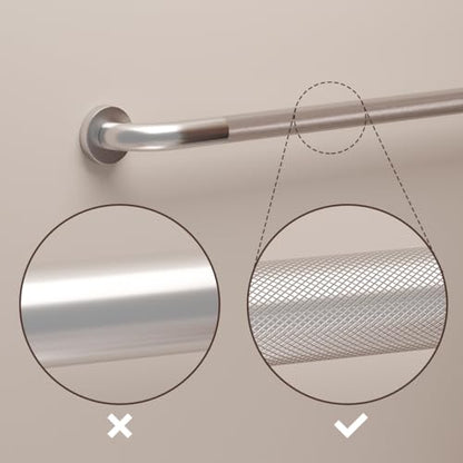 20 Inch Anti Slip Shower Grab Bar, MunzongBrushed Nickel Grab Rails | Stainless Steel Bathroom Grab Bar Brushed Nickel Knurled Bathroom Balance Bar Safety Hand Rail Support Handicap Elderly - color: Satin Brushed Nickel, size: 20 Inch-2 Pack