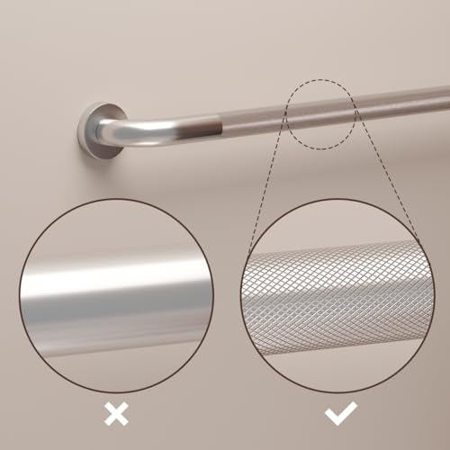 20 Inch Anti Slip Shower Grab Bar, MunzongBrushed Nickel Grab Rails | Stainless Steel Bathroom Grab Bar Brushed Nickel Knurled Bathroom Balance Bar Safety Hand Rail Support Handicap Elderly - color: Satin Brushed Nickel, size: 20 Inch-2 Pack