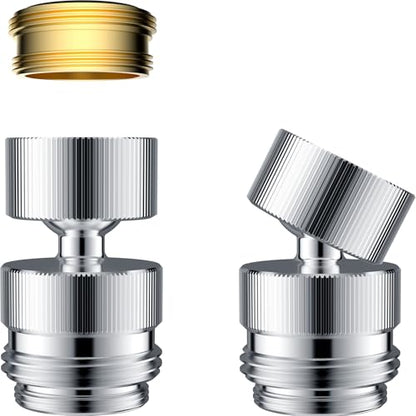 Hibbent Sink Faucet to Garden Hose Adapter, 360-Degree Swivel 55/64 Inch Female Thread, Sink Hose Attachment for Faucet Adapter Connector, Chrome - color: Chrome, style: Female Adapter