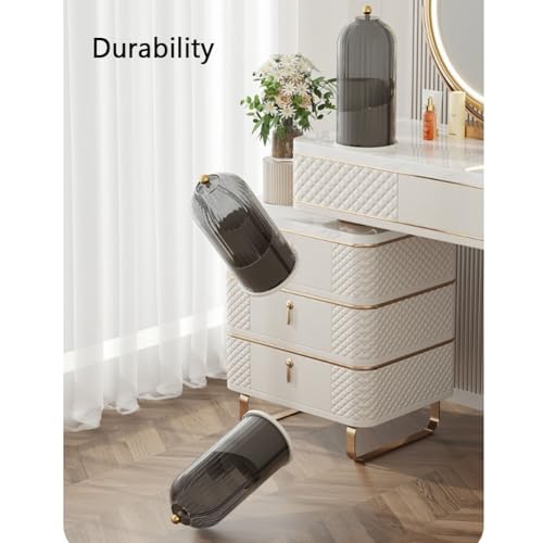 Concealed Toothbrush Holder, Toothbrush Organizer with Cover, Covered Makeup Brush Holder, Bathroom Counter Organizer, 360 Rotating Waterproof Dustproof Toothpaste Holder, for Vanity(Egg custard+trans - color: Egg Custard+transparent White
