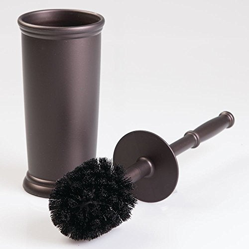 iDesign Kent Plastic Toilet Bowl Brush and Holder for Bathroom Cleaning and Storage, 4.25" x 4.25" x 16" - Bronze | 4.25" x 4.25" x 16", Bathroom Cleaning and Storage - color: Bronze