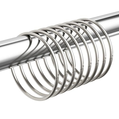 Bathway Shower Curtain Rings, Shower Curtain Hooks 12 Pcs Anti-Drop Shower Rings for Curtain, Brushed Nickel Shower Curtain Rings Rust Proof, Metal Shower Hooks for Shower Curtain Rod Bathroom - color: Nickel, style: Classic Round