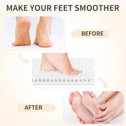 Yolife Shower Foot Scrubber Mat, Anti-Slip Bath Mat with Scrub Bristles, Soft Shower Foot Massager with Strong Suction Cups for Soothe Achy Feet (White, 27.5" x 15.7") - color: White, size: 27.5" x 15.7" (Rectangular)