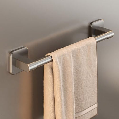 Towel Holder No Drilling Aluminum Alloy Bathroom Shelves Self-Adhesive Towel Storage Rack (30cm,Grey)