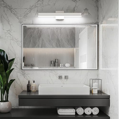 Ralbay 24inch Brushed Nickel Vanity Light with 5 Color Temperature (2700K-6000K) Dimmable Acrylic Metal 24W LED Modern Bathroom Vanity Light Bar - color: Brushed Nickel, size: 24 inch