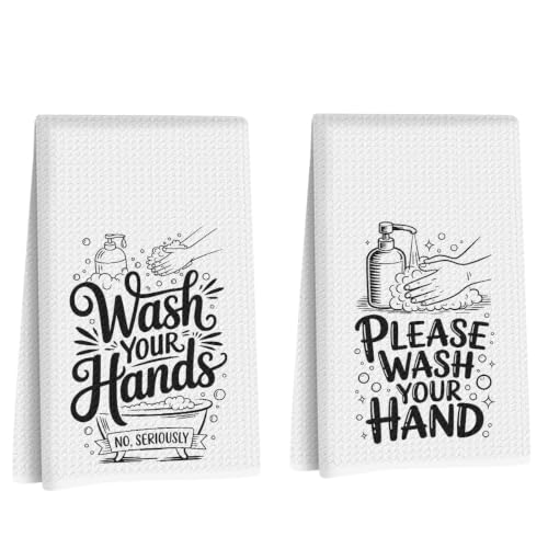 ZHAMEN 2 Pcs Waffle Kitchen Towel Soft Absorbent Hand Tea Towels - color: Multi 1568