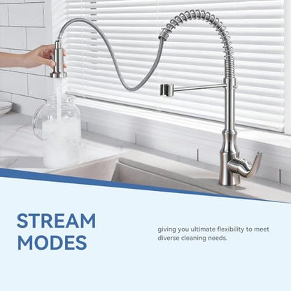 Kitchen Faucet Head Replacement with 2 Modes, Pull Down Spray Head for Kitchen Faucet, Kitchen Sink Sprayer Replacement Compatible with Moen, American Standard, Kohler Faucets - color: Brushed-2