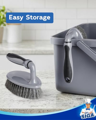 MR.SIGA Heavy Duty Scrub Brush with Comfortable Grip for Bathroom Shower | Strong bristles with effective scrubbing power, ideal for kitchen, bathroom, shower and everyday household cleaning.