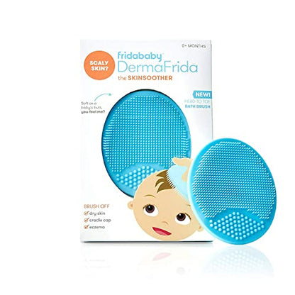 Frida Baby DermaFrida SkinSoother Baby Bath Brush, Baby Essentials, 1 Pack | Cradle Cap Brush for Babies, Baby Essential for Dry Skin, Cradle Cap Treatment and Eczema - style: SkinSoother 1ct