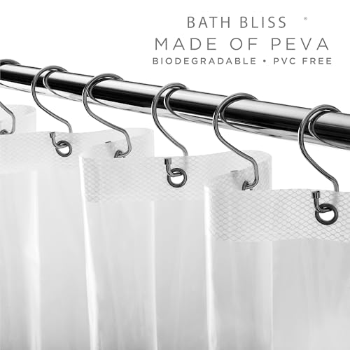 Bath Bliss 2 Pack PEVA Hotel Grade Shower Curtain Liner | 8G | 70"x 72" | Stainless Steel Grommets |Weighted Magnetic Hem |Super Clear - color: Super Clear