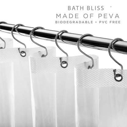 Bath Bliss 2 Pack PEVA Hotel Grade Shower Curtain Liner | 8G | 70"x 72" | Stainless Steel Grommets |Weighted Magnetic Hem |Super Clear - color: Super Clear