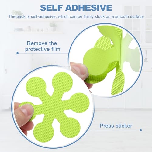 PATIKIL 20 Pcs Non Slip Bathtub Stickers, Anti Slip Shower Stickers with Scraper Bathroom Shower Floor Decals Snowflake Shape Cute Treads Tubs, Grass Green - color: Grass Green