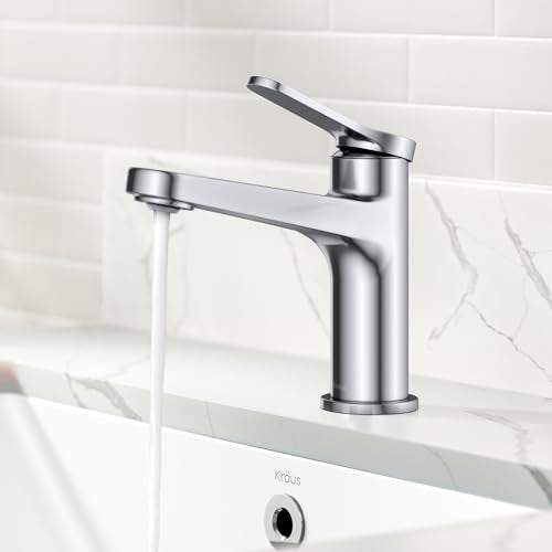 KRAUS Indy Single Handle One Hole Bathroom Sink Faucet in Chrome, KBF-1411CH - color: Chrome, style: Basin + Pop-Up Drain
