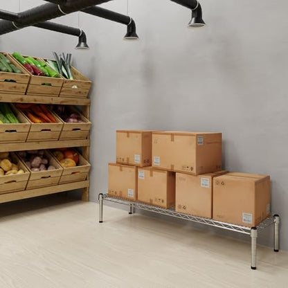14" Deep x 48" Wide x 8" Height 1-Tier Wire Shelving Kit | NSF Commercial Storage Rack Unit - size: 14" Deep x 48" Wide