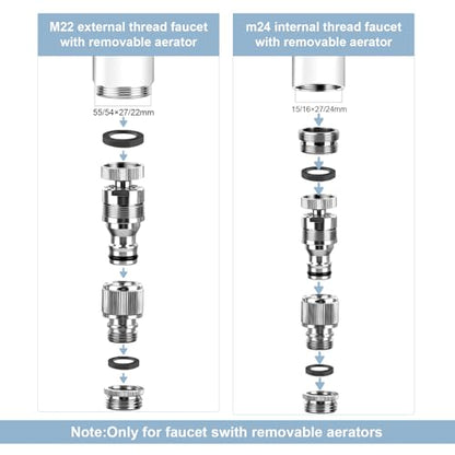 Sink Faucet Quick Connector, Faucet to Garden Hose Snap Coupling Adapter | Compatible with Dishwasher Washer Bathroom/Kitchen/Shower Hose/Garden Hose