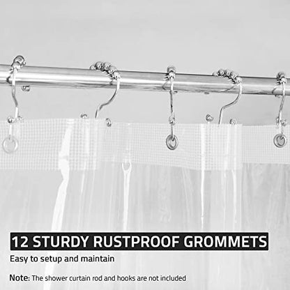 Utopia Bedding Shower Curtain Liner Heavy Duty Vinyl EVA 10G Waterproof Plastic Shower Liner 72 x 72 Inches 12 Rustproof Metal Grommets Standard Size for Bathroom (Clear, 1 Panel)