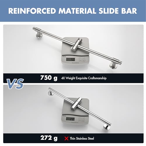 Shower Slide Bar 30-Inch with Adjustable Handheld Shower Head Holder for Bathroom Wall Mount SUS 304 Stainless Steel Brushed Nickel Finish