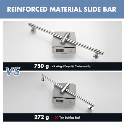 Shower Slide Bar 30-Inch with Adjustable Handheld Shower Head Holder for Bathroom Wall Mount SUS 304 Stainless Steel Brushed Nickel Finish