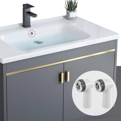 QRITY 2 Pack Round Overflow Head Sink Overflow Tube For Ceramic Marble Bathroom Kitchen Sink Accessories 29x29mm - style: Style-C